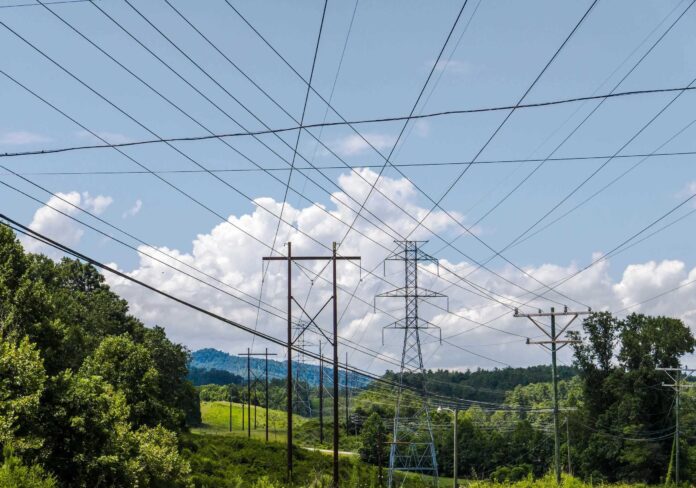 a web of power lines