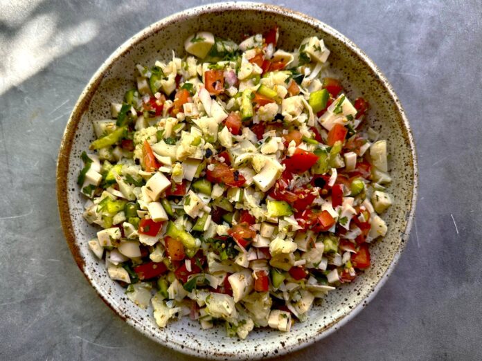 vegan ceviche on a plate