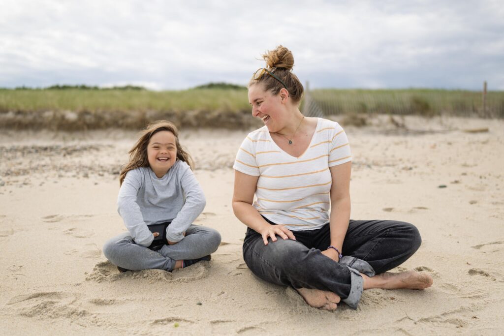 Bella and her friend Lucia at Menemsha