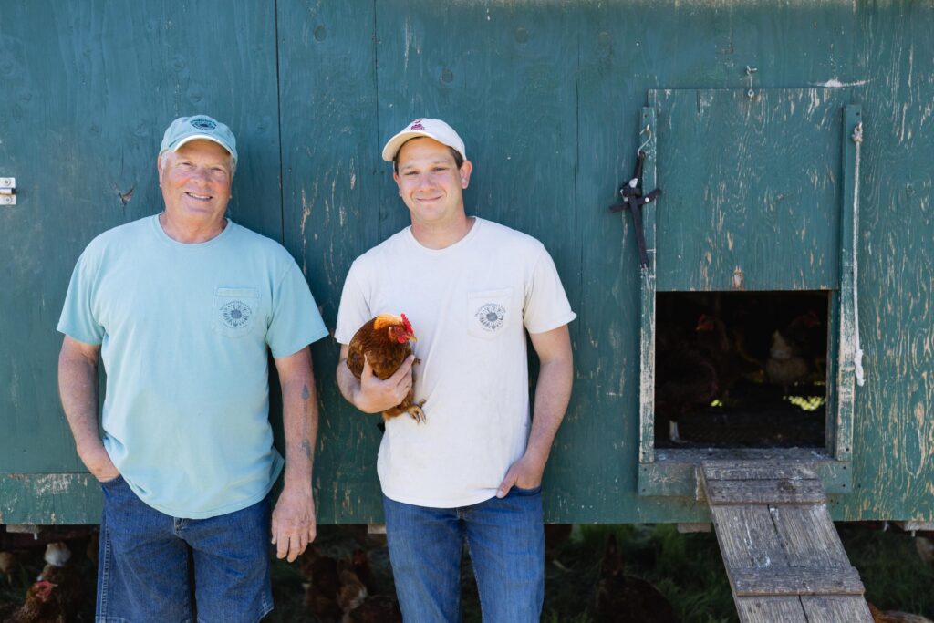 Tom Larrabee Jr. and his son, Nick Larrabee, at My Grandfather’s Farm