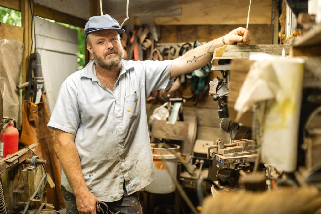 colin in his workshop