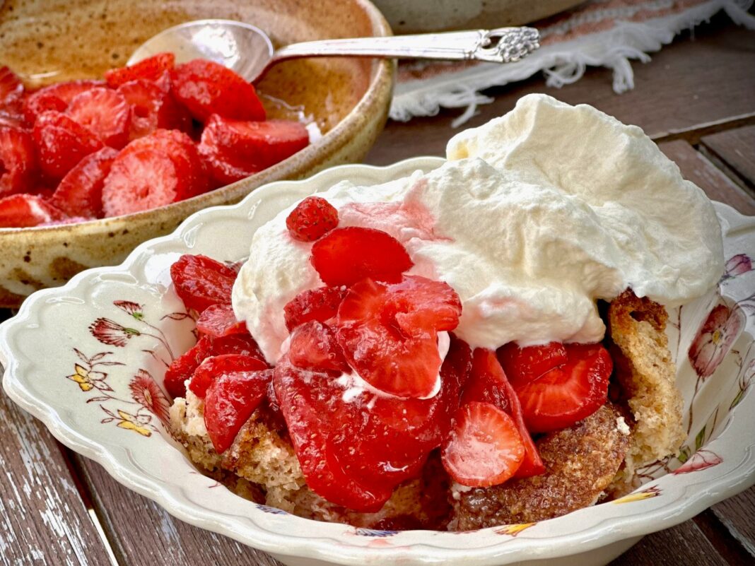 upcycled bread strawberry shortcake