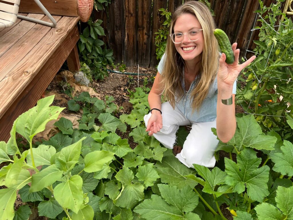 christina in her garden