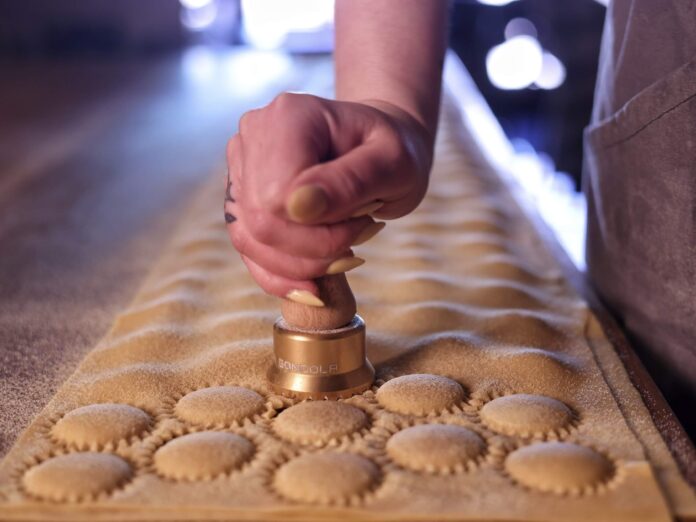 cutting ravioli