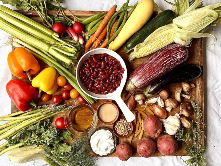a collection of seasonal spring and summer veggies